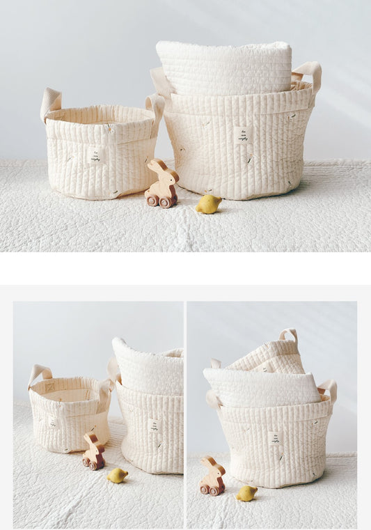 Quilted Basket | White Daisy