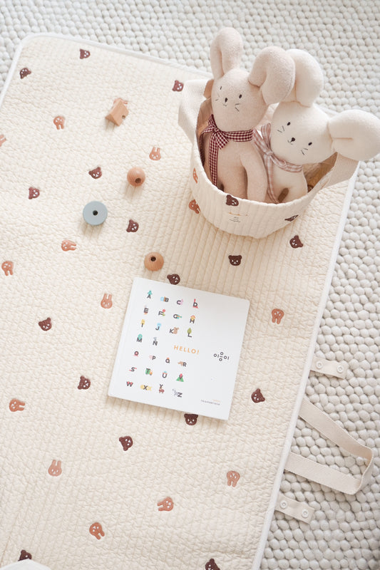 Quilted baby mat| Bunny Bear