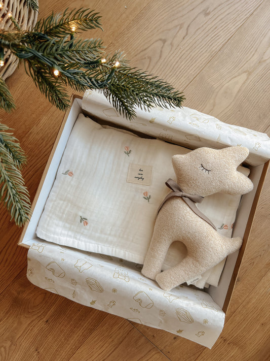 Gift set | Baby Cuddle Set A- Gauze Blanket & Organic Doll