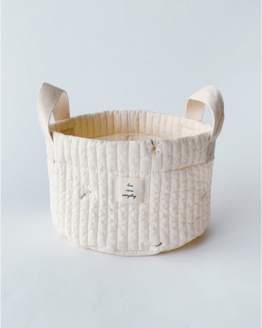 Quilted Basket | White Daisy